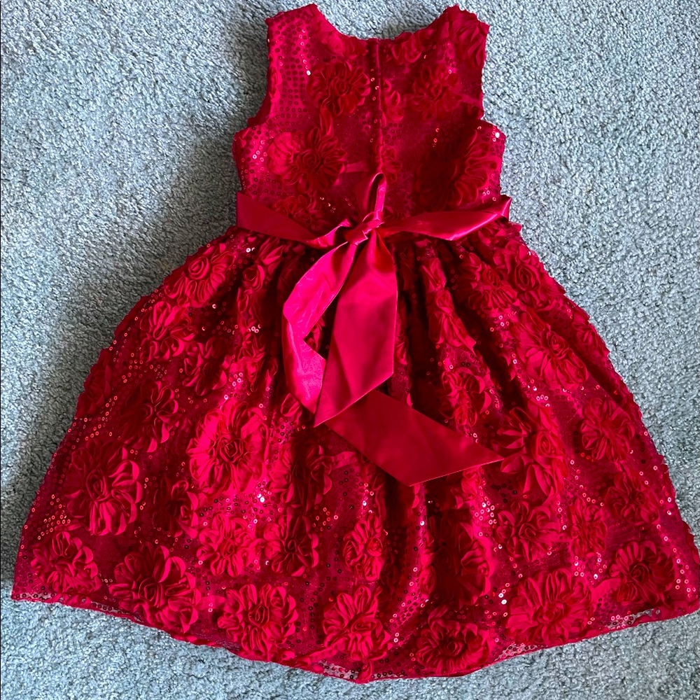 American princess red lace party dress